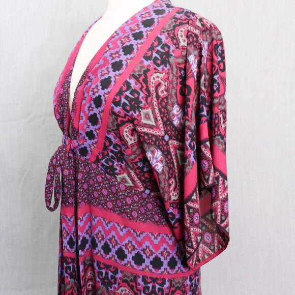 Express Pink and Purple Patterned Dress - Picture 8 of 16